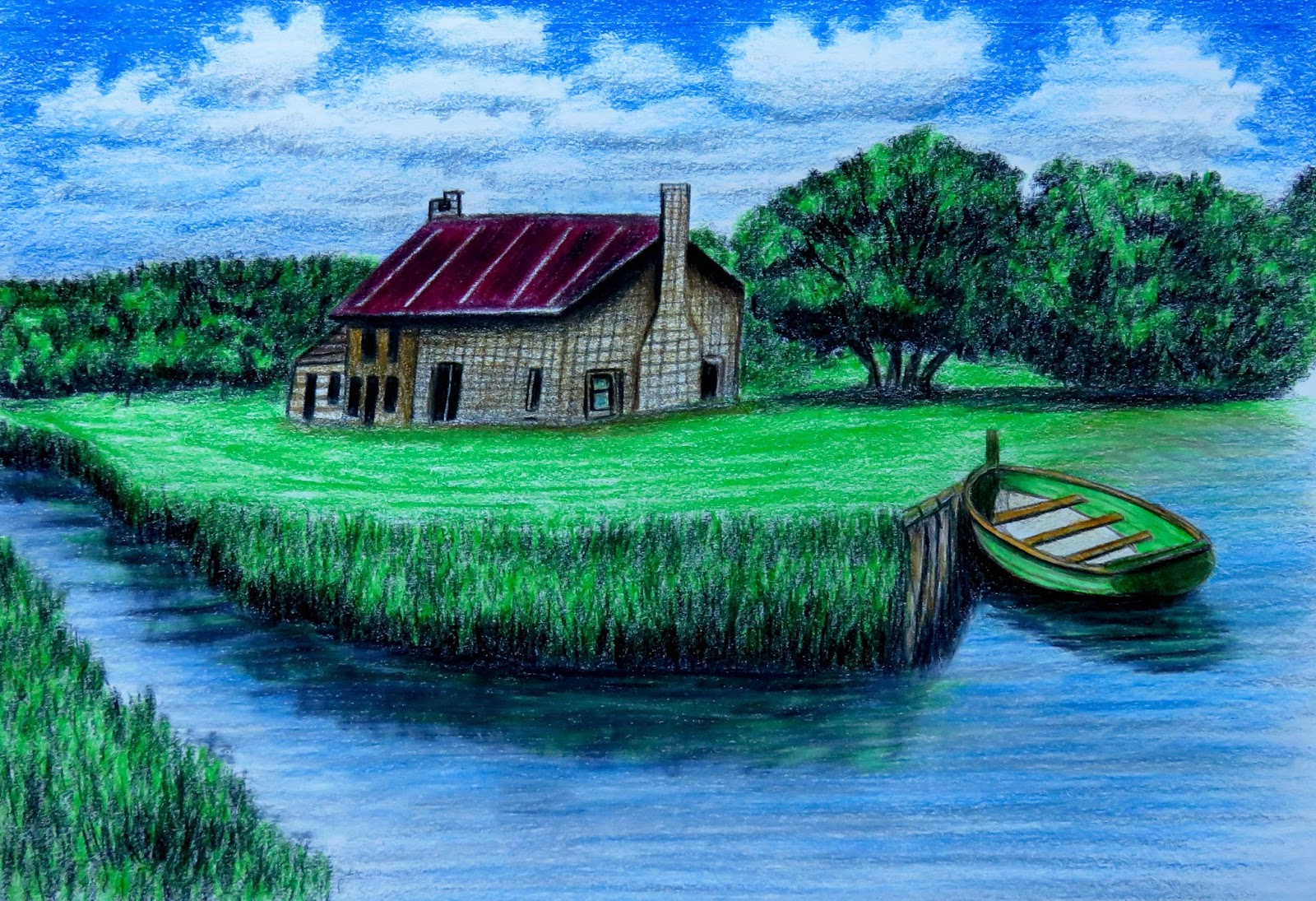 رسم منظر طبيعي - صور مناظر طبيعية مرسومة 1500 3