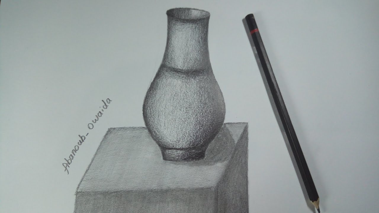 اسهل الرسومات البسيطة المذهلة - رسم جرة فخار بالرصاص 8895 7