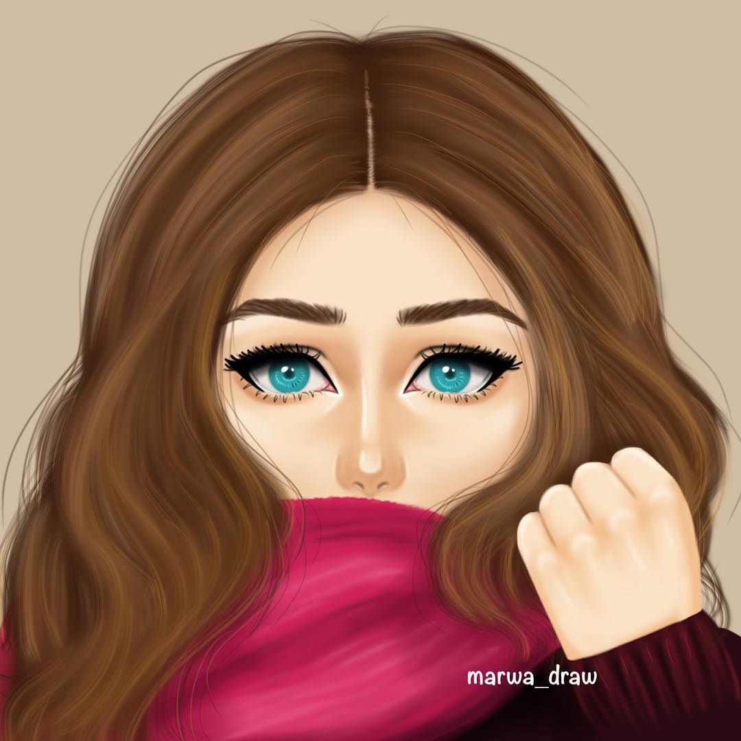 رسومات بنات جميلة- رسم بنت جميله بشكل سهل جدا 3752 1