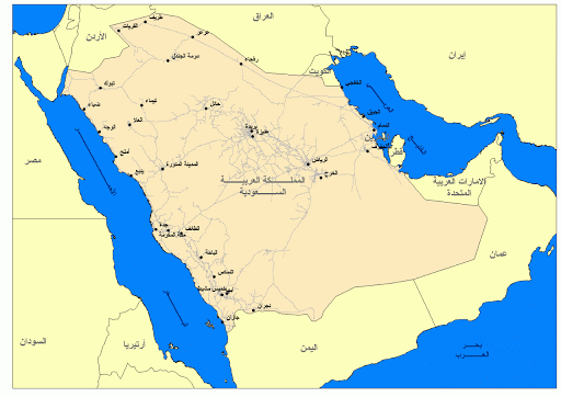 خريطة المملكة العربية السعودية - شكل السعوديه الجغرافي على كوكب الارض 11900