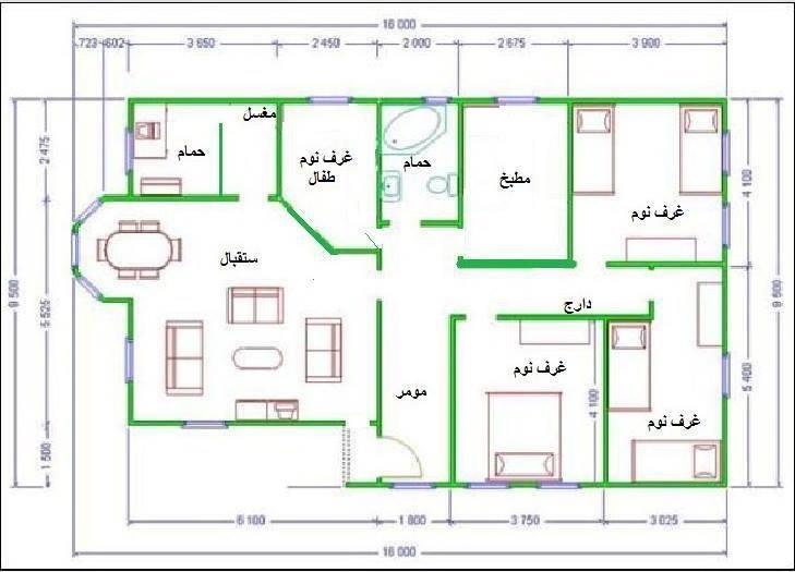 خرائط منازل 150 متر 10×15 9224 11