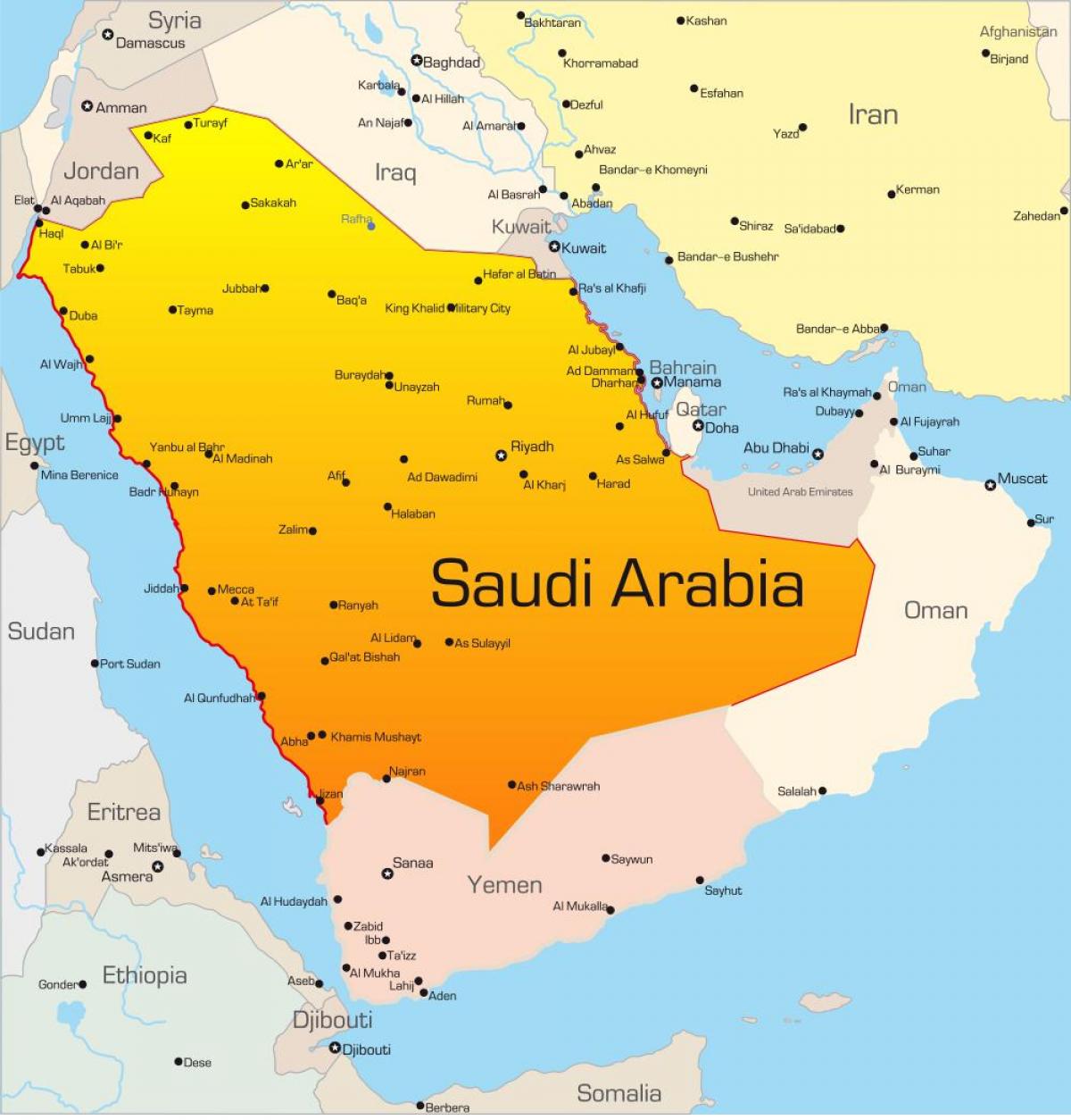 خريطة المملكة العربية السعودية - شكل السعوديه الجغرافي على كوكب الارض 11900 4