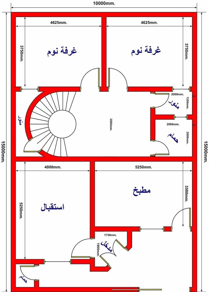 خرائط منازل 150 متر 10×15 9224 7