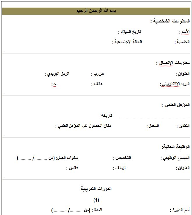 سيرة ذاتية جاهزة للطباعة - كيفية عمل السيرة الذاتية 3510