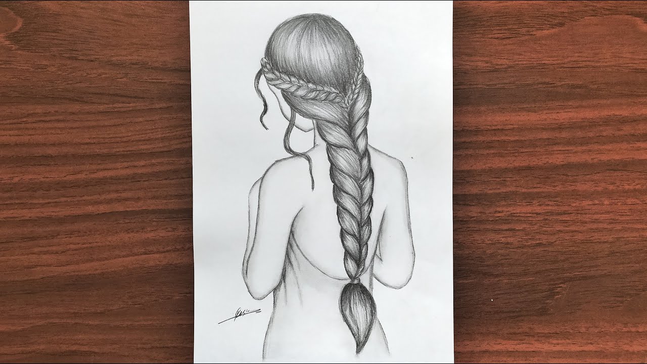 رسومات بنات جميلة- رسم بنت جميله بشكل سهل جدا 3752 6