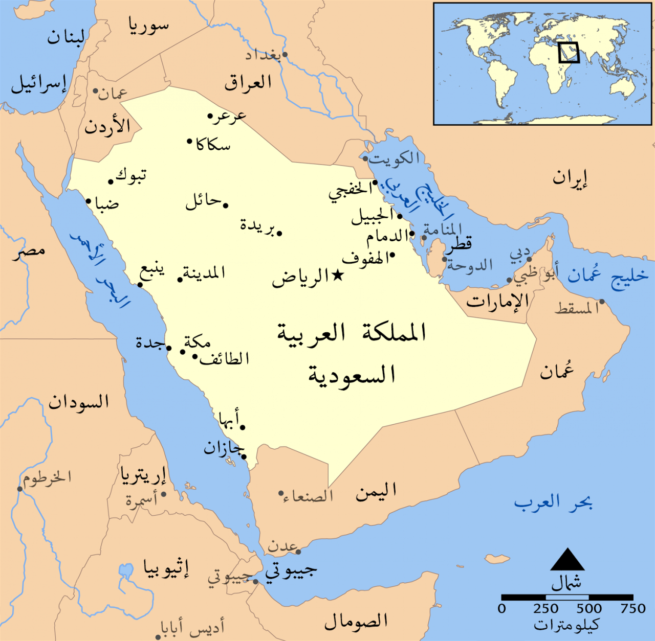 خريطة المملكة العربية السعودية - شكل السعوديه الجغرافي على كوكب الارض 11900